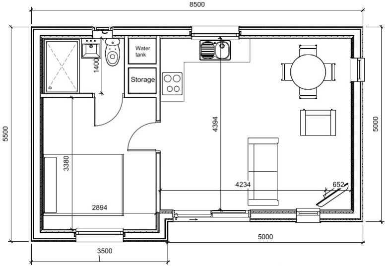 The Ledbury One Bedroom Annexe Floor Plan