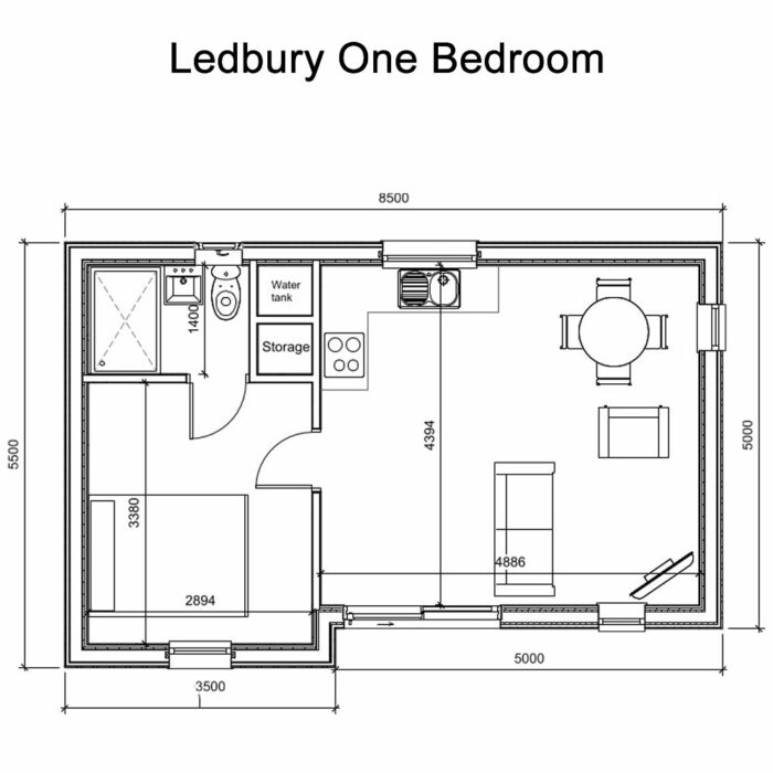 Ledbury One Bedroom Floor Plan