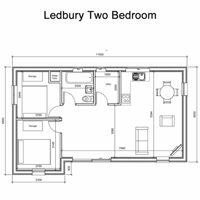 Ledbury Two Bedroom Floor Plan