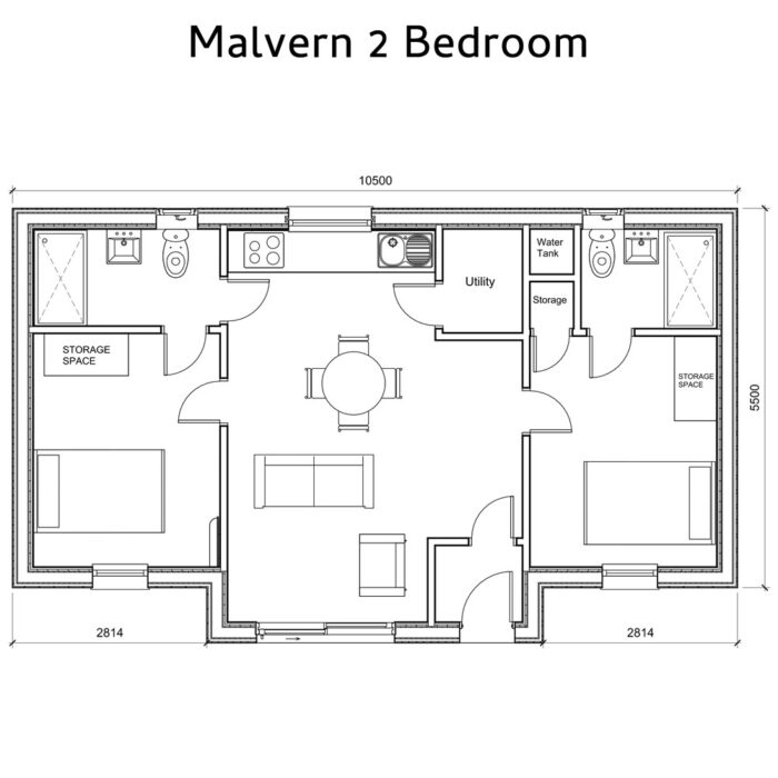 Malvern 2 Bedroom Plans