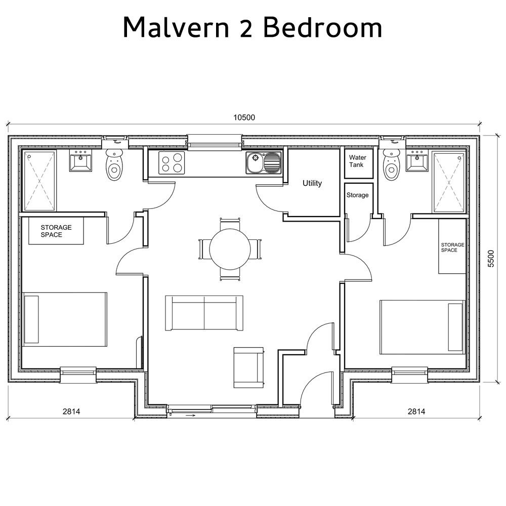 Malvern 2 Bedroom Plans