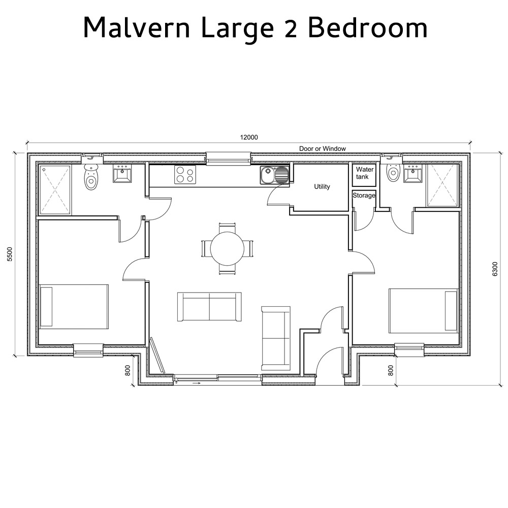 Malvern Large 2 Bedroom Plans