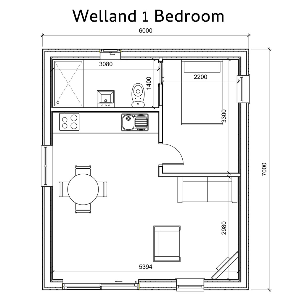 Welland 1 Bedroom Plans