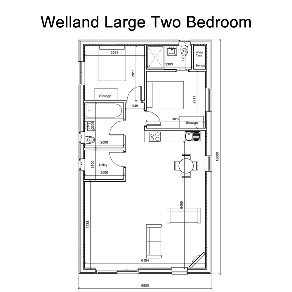 Welland Large Two Bedroom Floor Plan