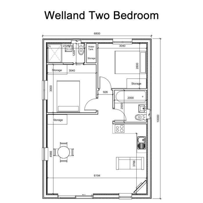 Welland Two Bedroom Floor Plan