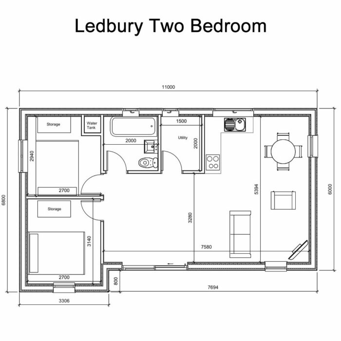 Ledbury Two Bedroom Floor Plan